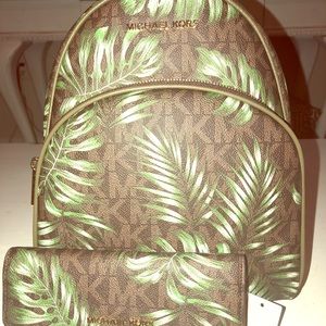 michael kors abbey backpack and wallet
